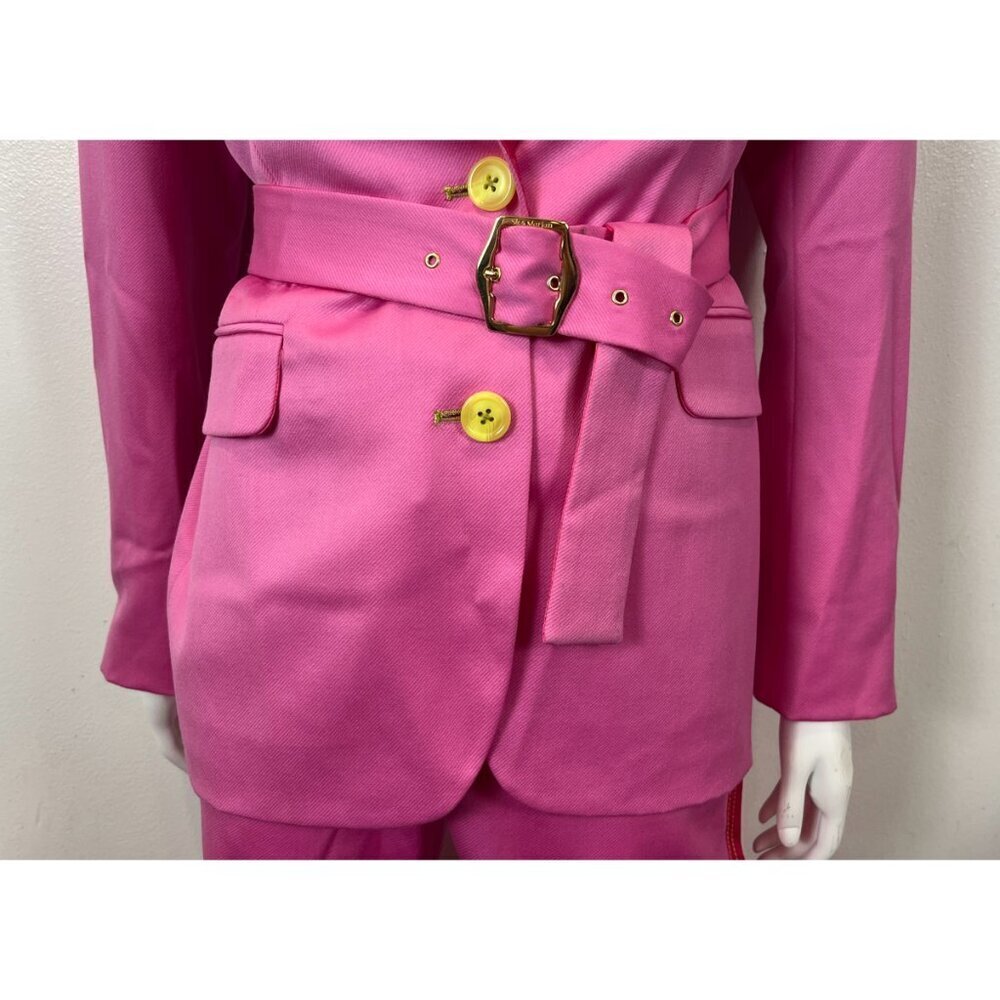 SIES MARJAN PINK SATIN TUXEDO SUIT - Picture 7 of 13